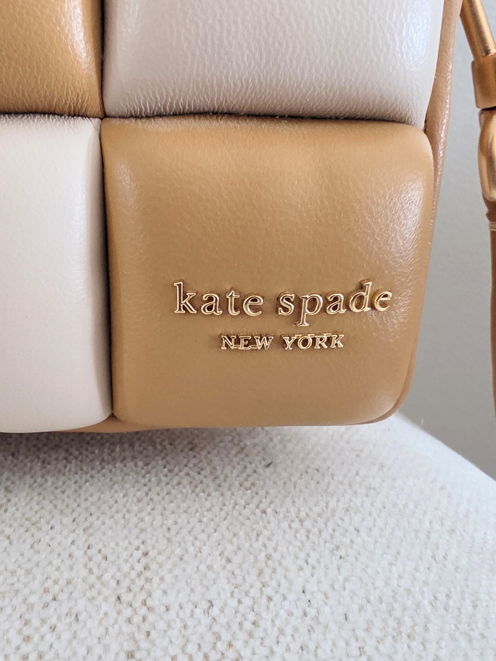 kate spade Two-Tone Caramel & Cream Woven Shoulder Bag
